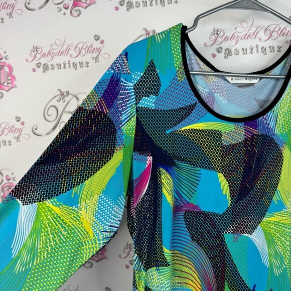 Peter nyguard blouse swirls luxury multicolor  Abstract Women's Top - Picture 6 of 11